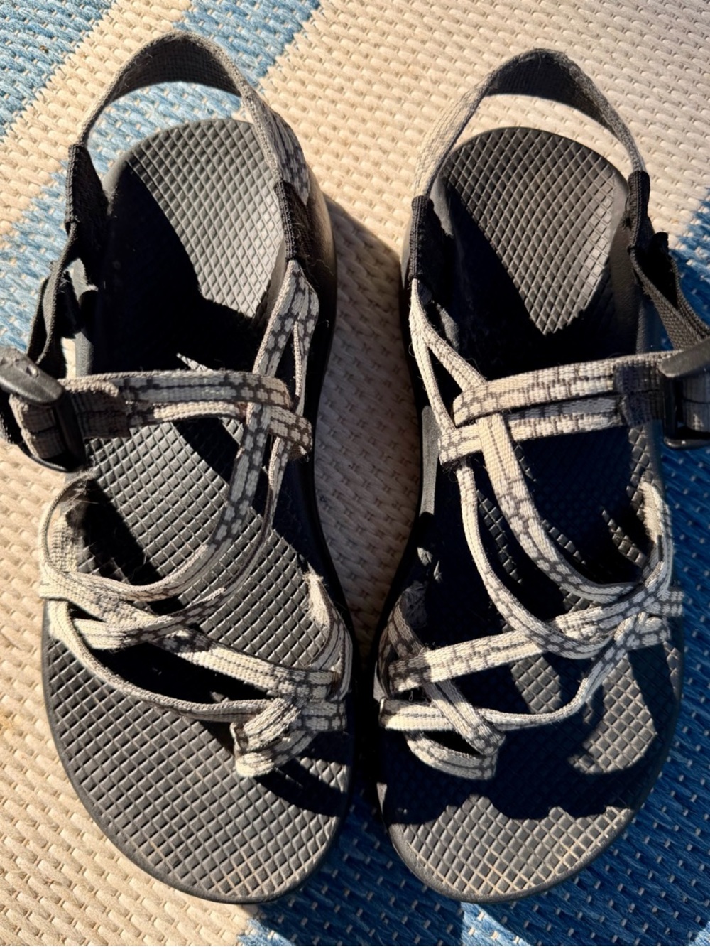 Women’s Black and Ivory Adjustable Chaco Sandals